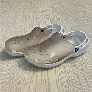 Women’s Crocs Classic Translucent Clogs (White)
